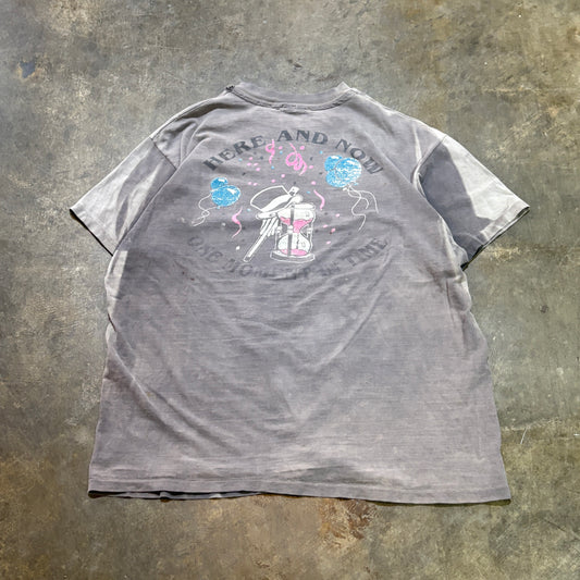 1990s Hanes Beefy-T 'Here and Now' Graphic Tee (XL)