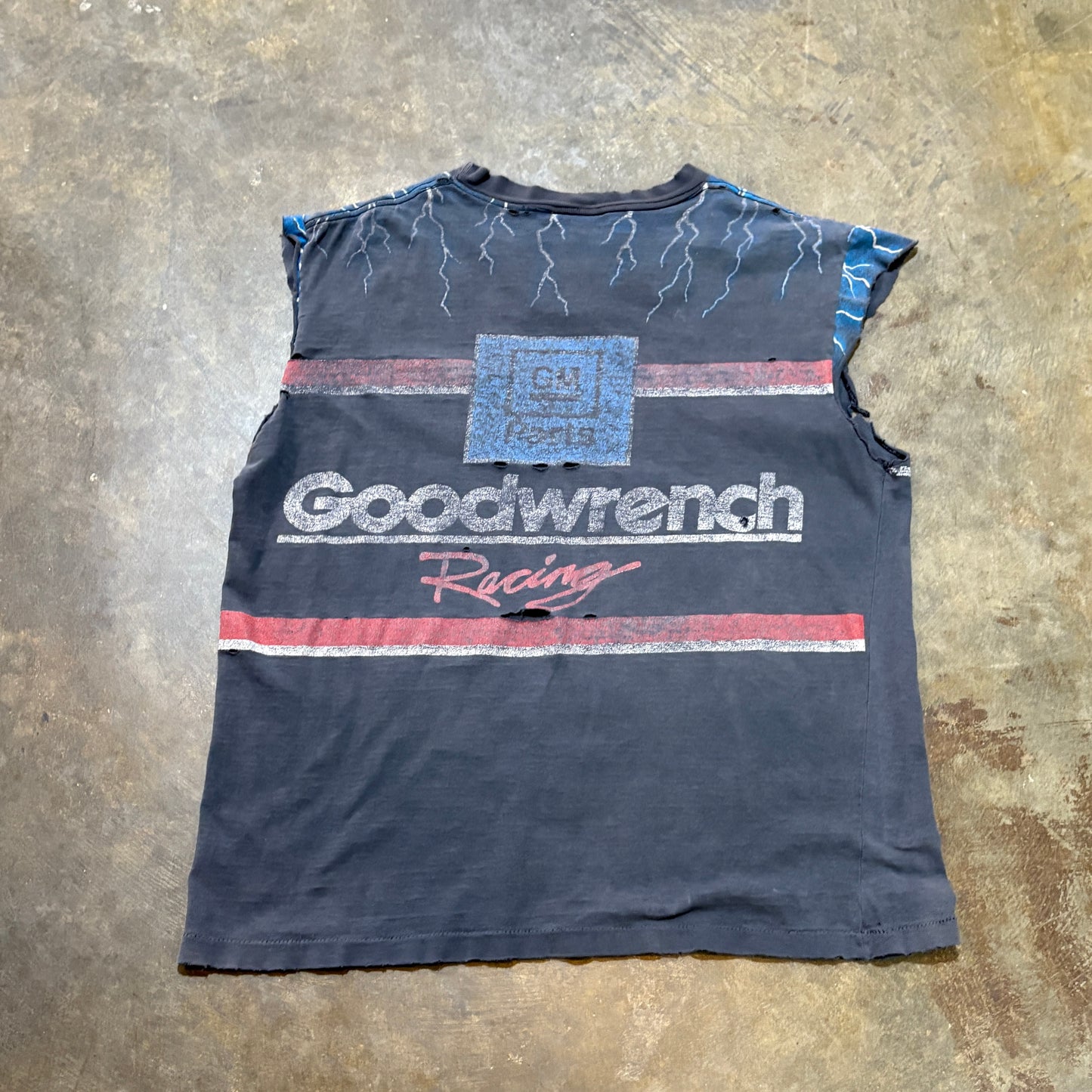 The Black Knight Lightning Cut Off Faded Tee