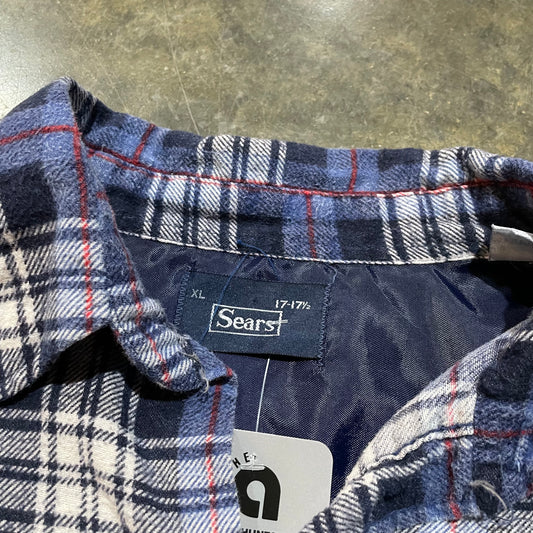 Sears Blue Red Plaid Shirt