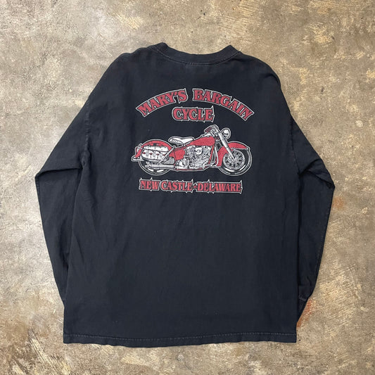 Harley Davidson Flaming Motorcycle LS tee