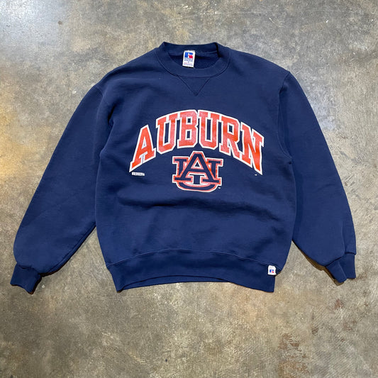 Auburn Spellout AU Russel Navy Crewneck