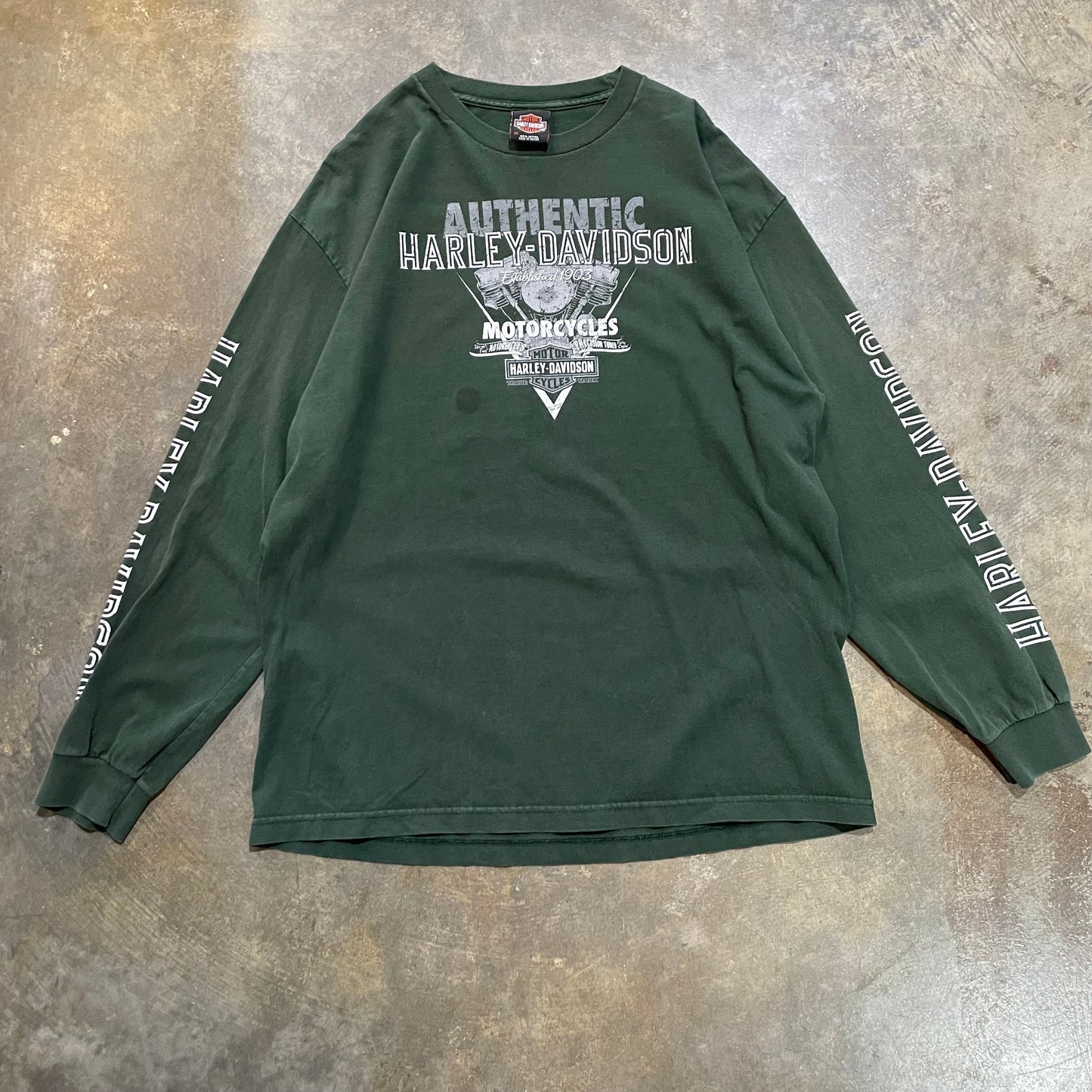 Authentic Harley Davidson Green LS tee