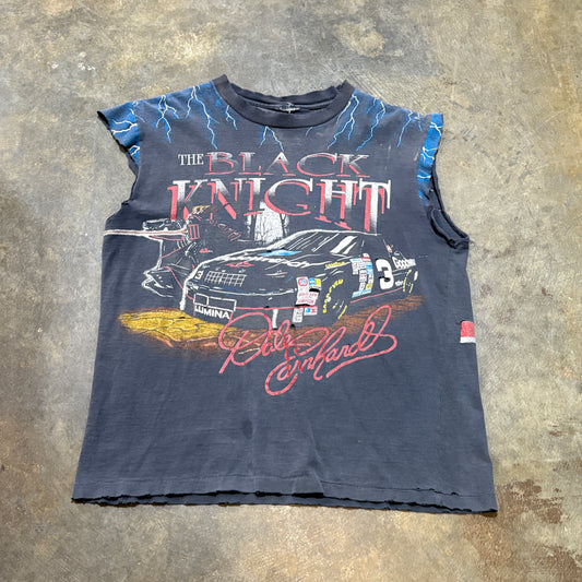 The Black Knight Lightning Cut Off Faded Tee