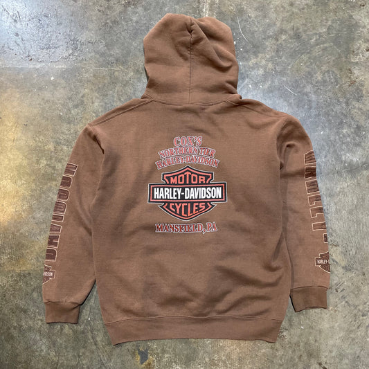 Brown Harley Davidson Thrashed Hoodie