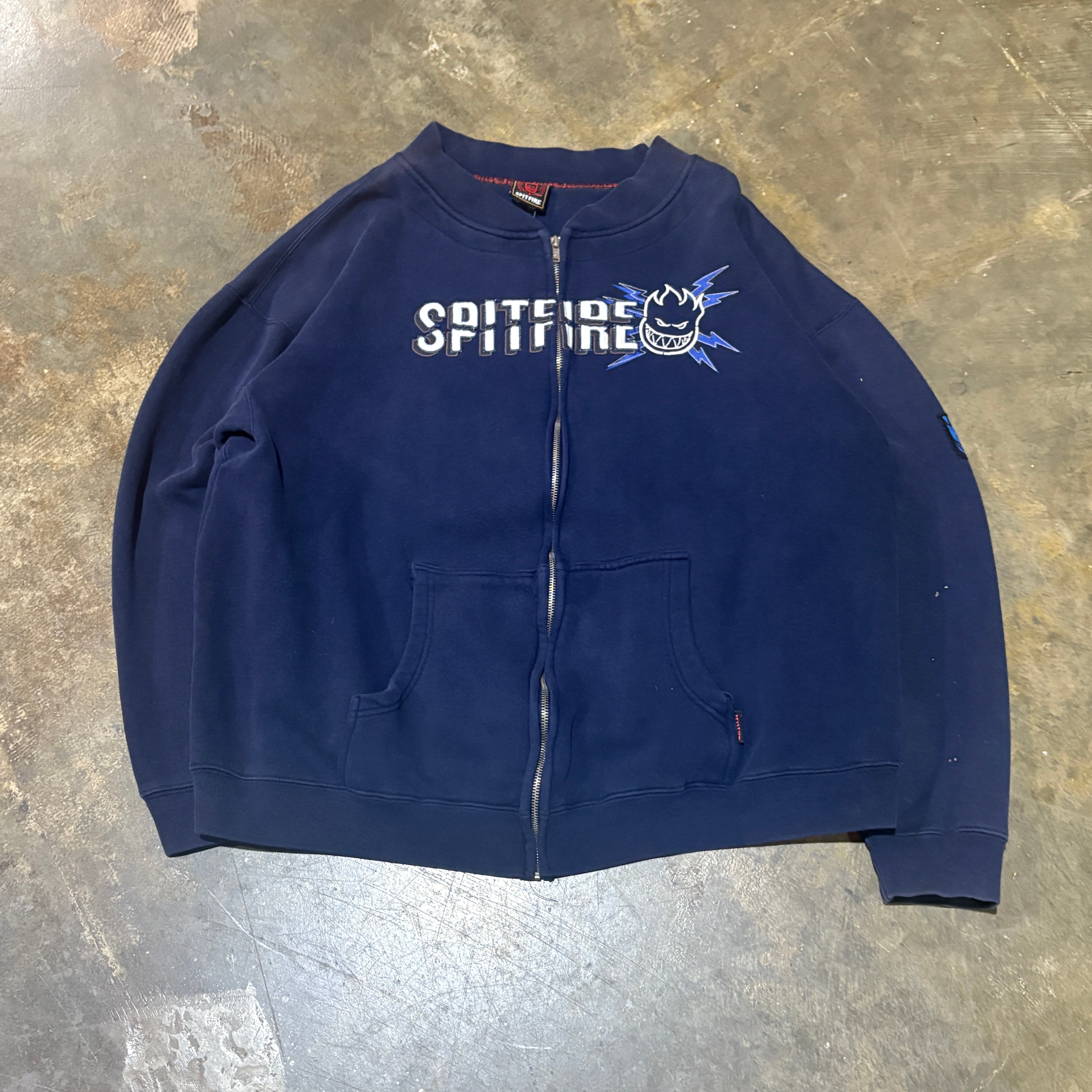 Navy Spitfire Zip Up Crew