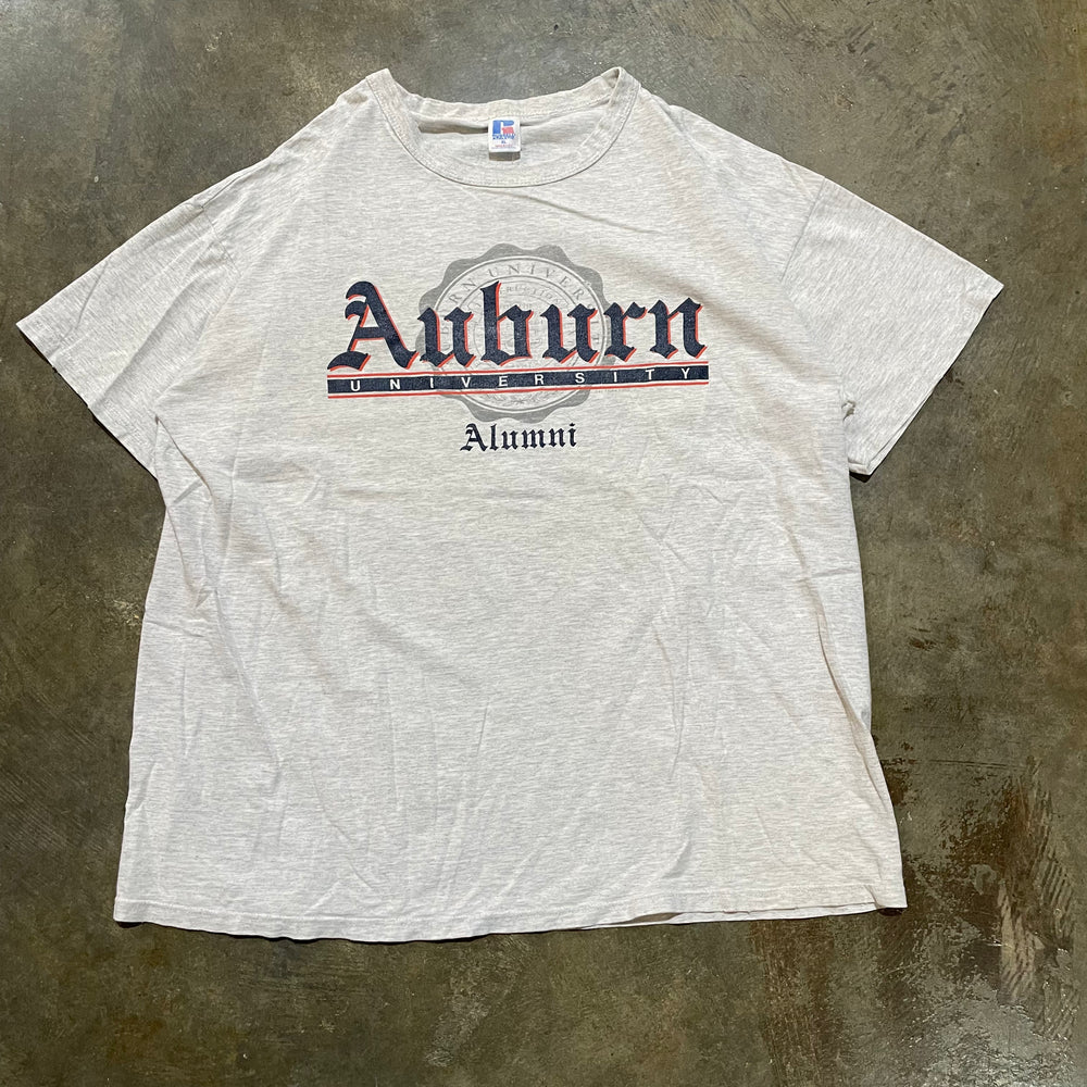 Grey Auburn University Crest Tee