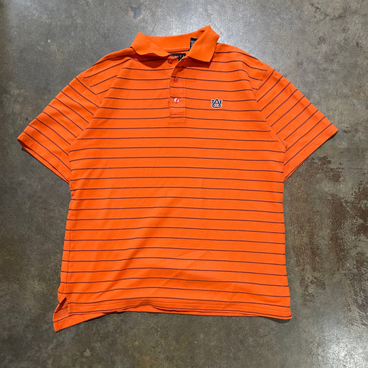 Auburn Simple Orange Striped Divot Polo