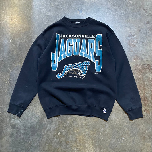 1994 Jacksonville Jaguars Spellout Graphic Black Crewneck