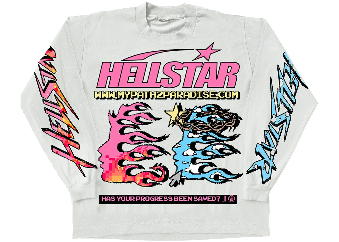 HellStar Pixel L/S Tee Shirt White