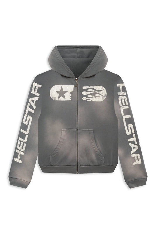 Hellstar Studios Grey Zip Hoodie