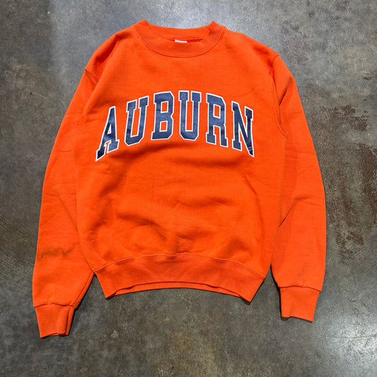 Auburn Block Letter Spellout Orange Crewneck