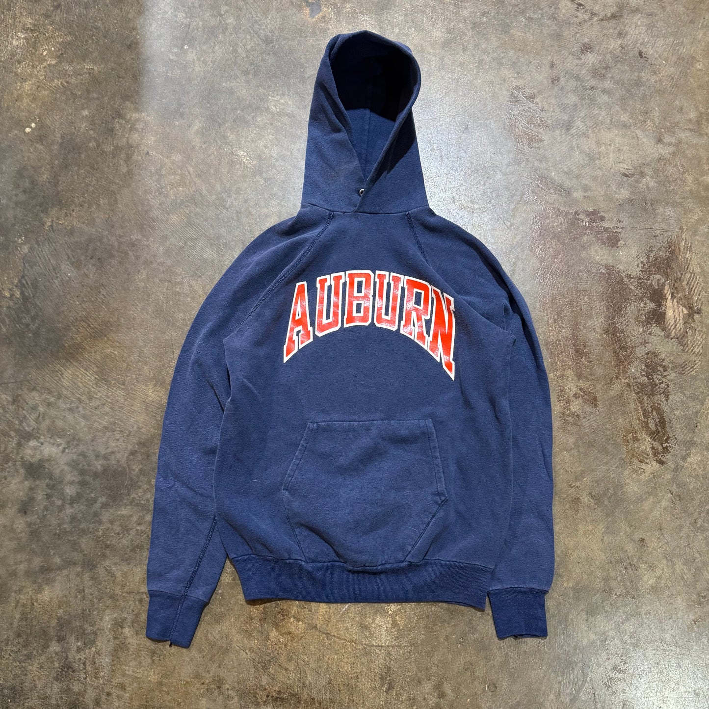 Auburn Block Spellout Faded Navy Raglan Hoodie