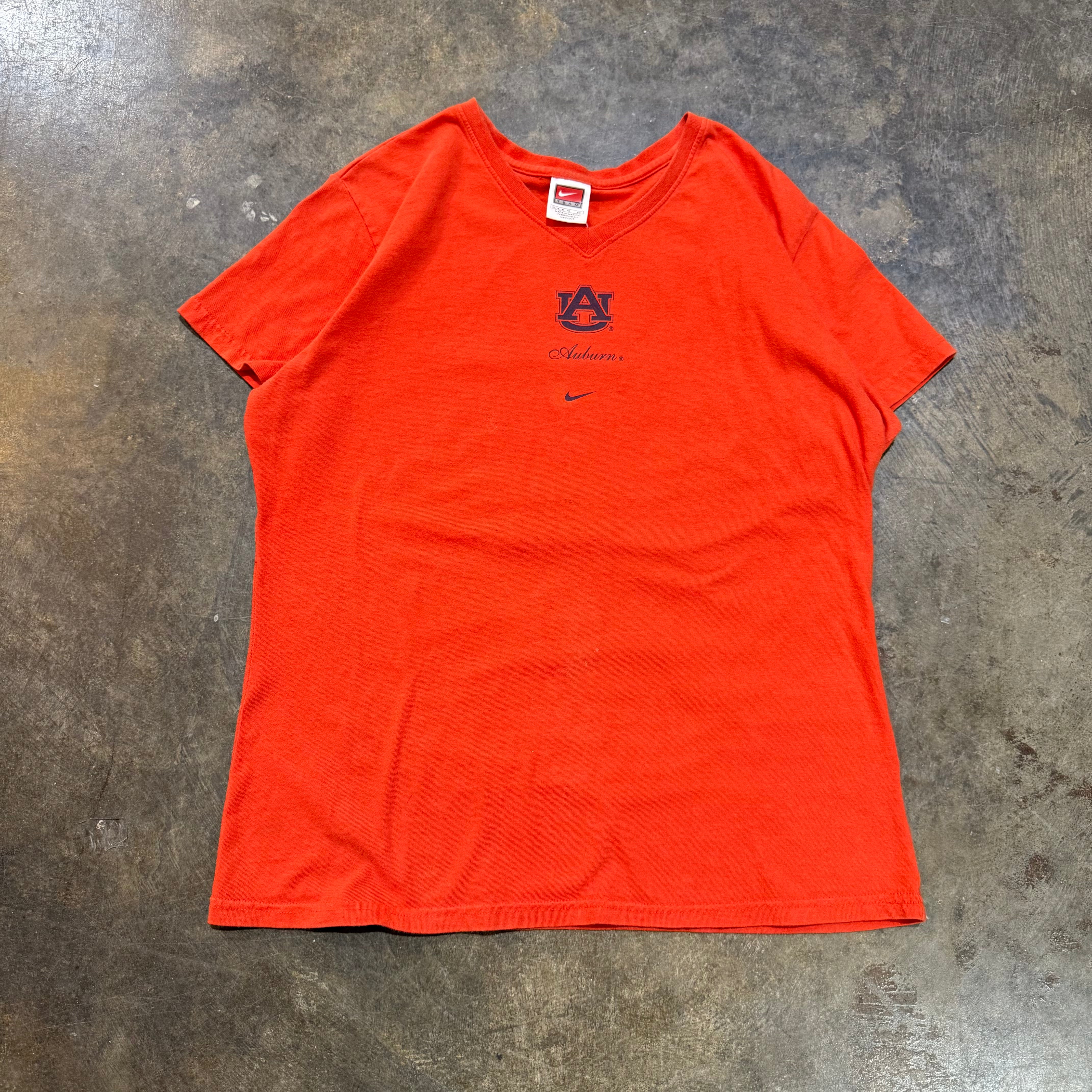 Auburn Nike Script V Neck Tee