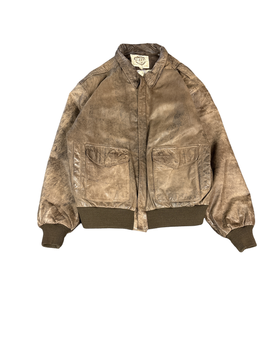 1980s Global Leather Fashions Bomber Jacket (L)