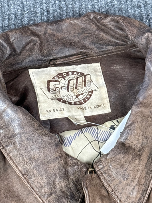 1980s Global Leather Fashions Bomber Jacket (L)