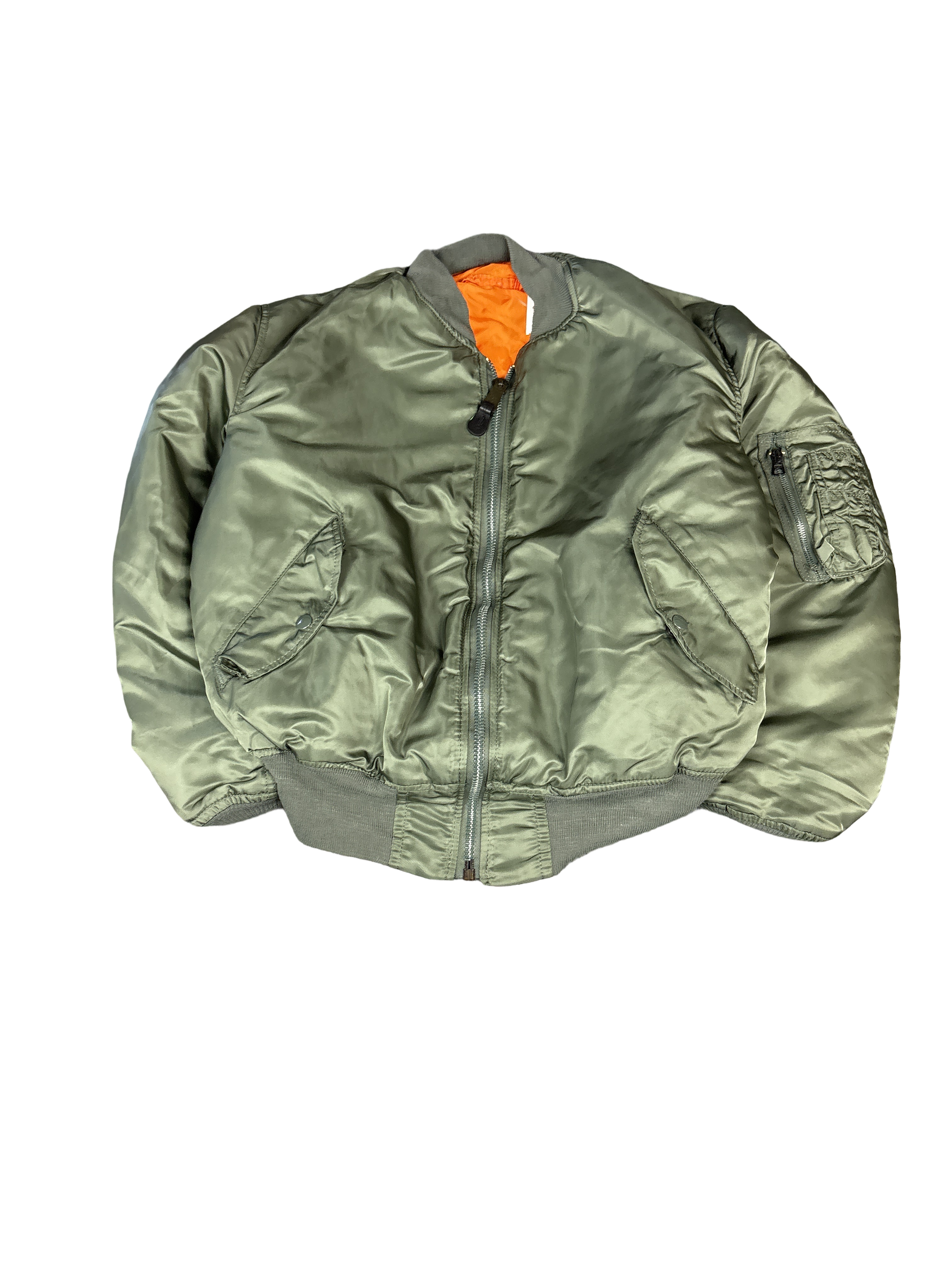 Military Style Bomber Jacket Olive Green (L)