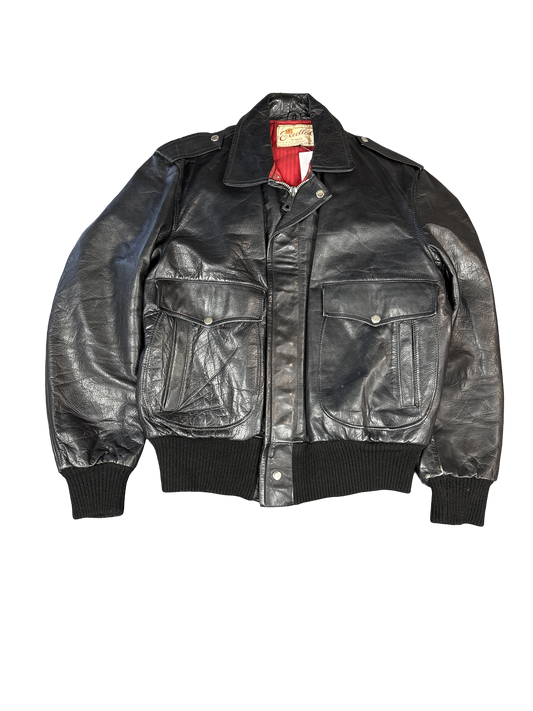 Vintage Excellea Made in Japan Leather Bomber Jacket (M)