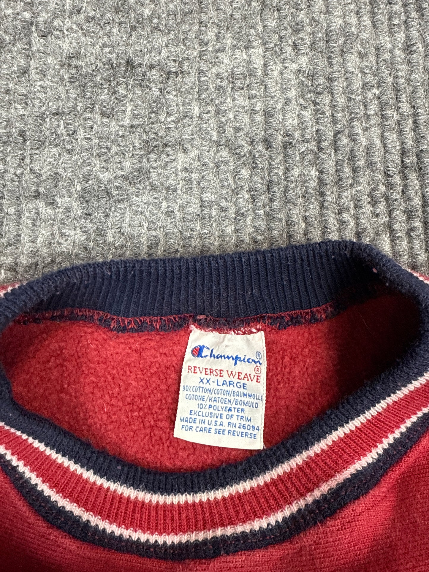 1990s Champion Reverse Weave Red Crewneck Sweatshirt (XXL)