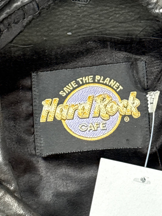 Hard Rock Cafe Hollywood Leather Bomber Jacket (XL)