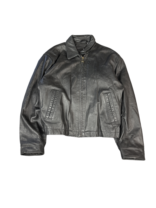 1990s Camel Leather Jacket (L)