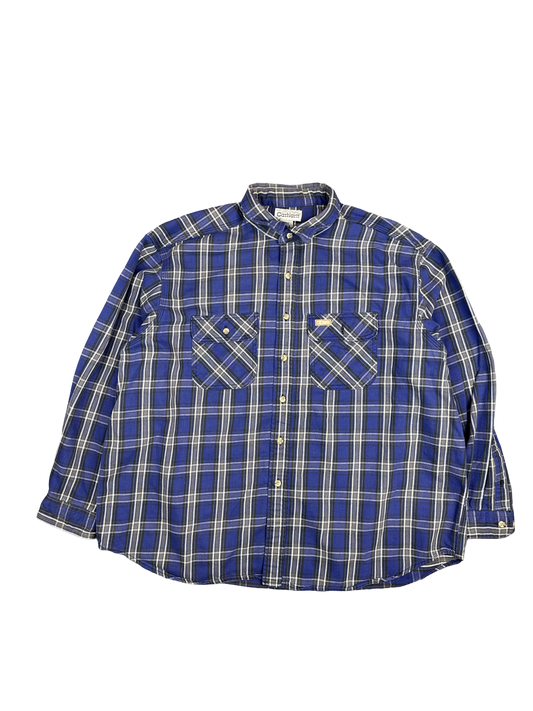 Carhartt Blue Plaid Cotton Flannel Button-Up Shirt (2XL)