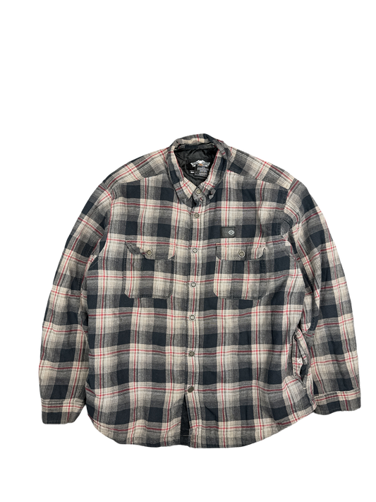 Harley Davidson Plaid Quilted Flannel Button-Up (XL)