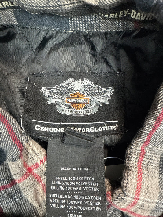 Harley Davidson Plaid Quilted Flannel Button-Up (XL)