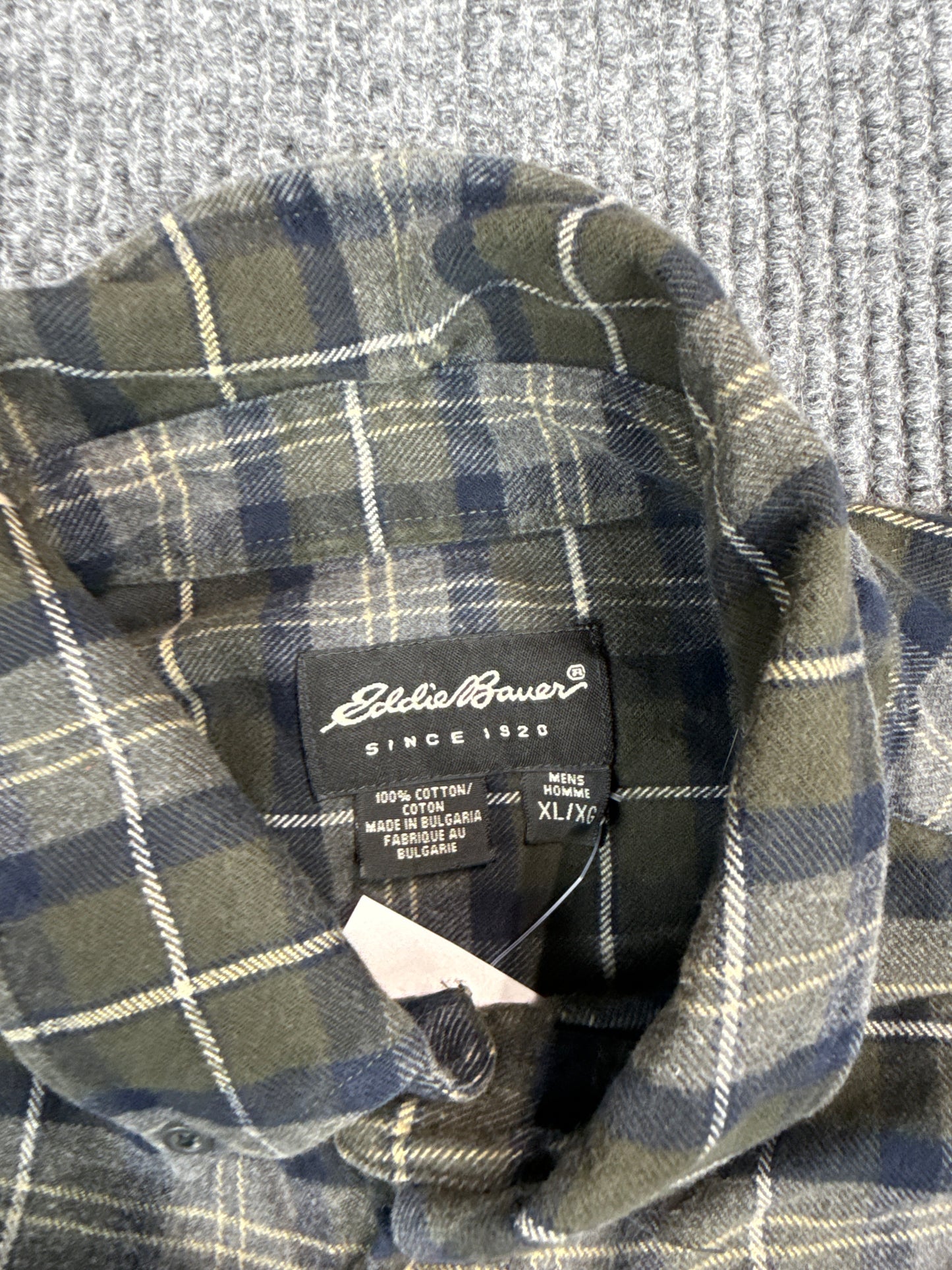 Eddie Bauer Plaid Flannel Button-Up Shirt (XL)
