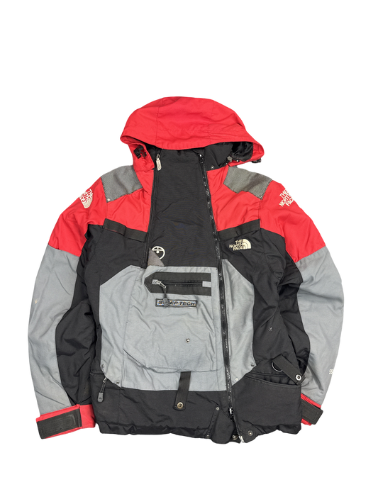 1990s The North Face Steep Tech Red/Black Hooded Jacket (L)