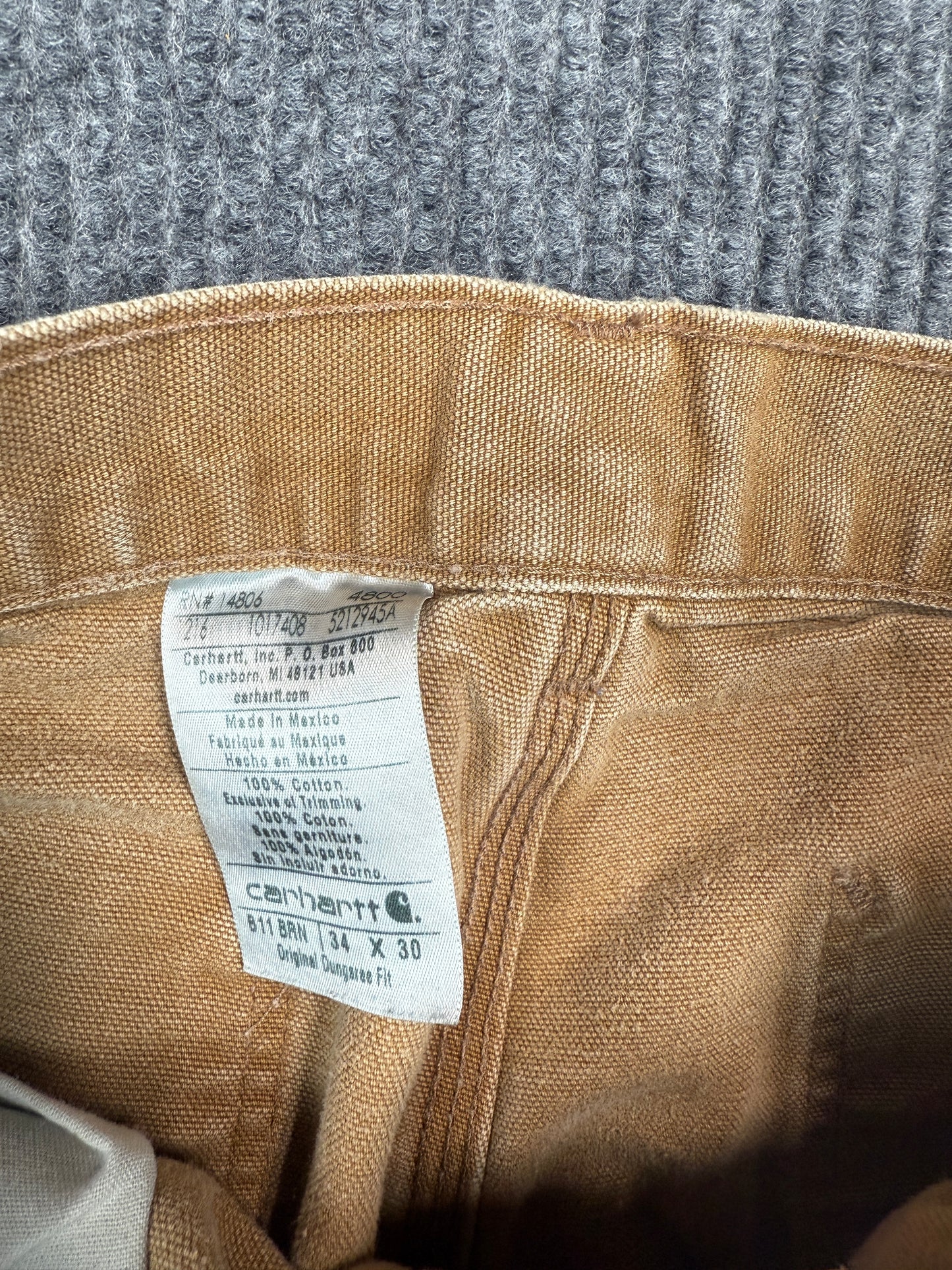 Carhartt Brown Dungaree Fit Work Pants (34x30)