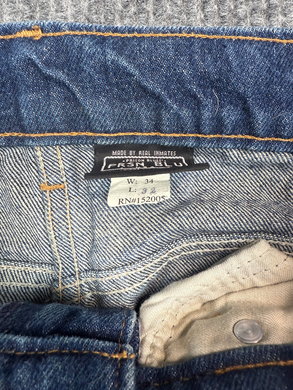 Prison Blues Workwear Denim Jeans (34x32)