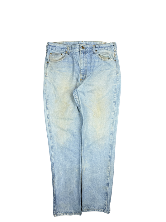 Carhartt Light Wash Denim Work Jeans (W34 L32)