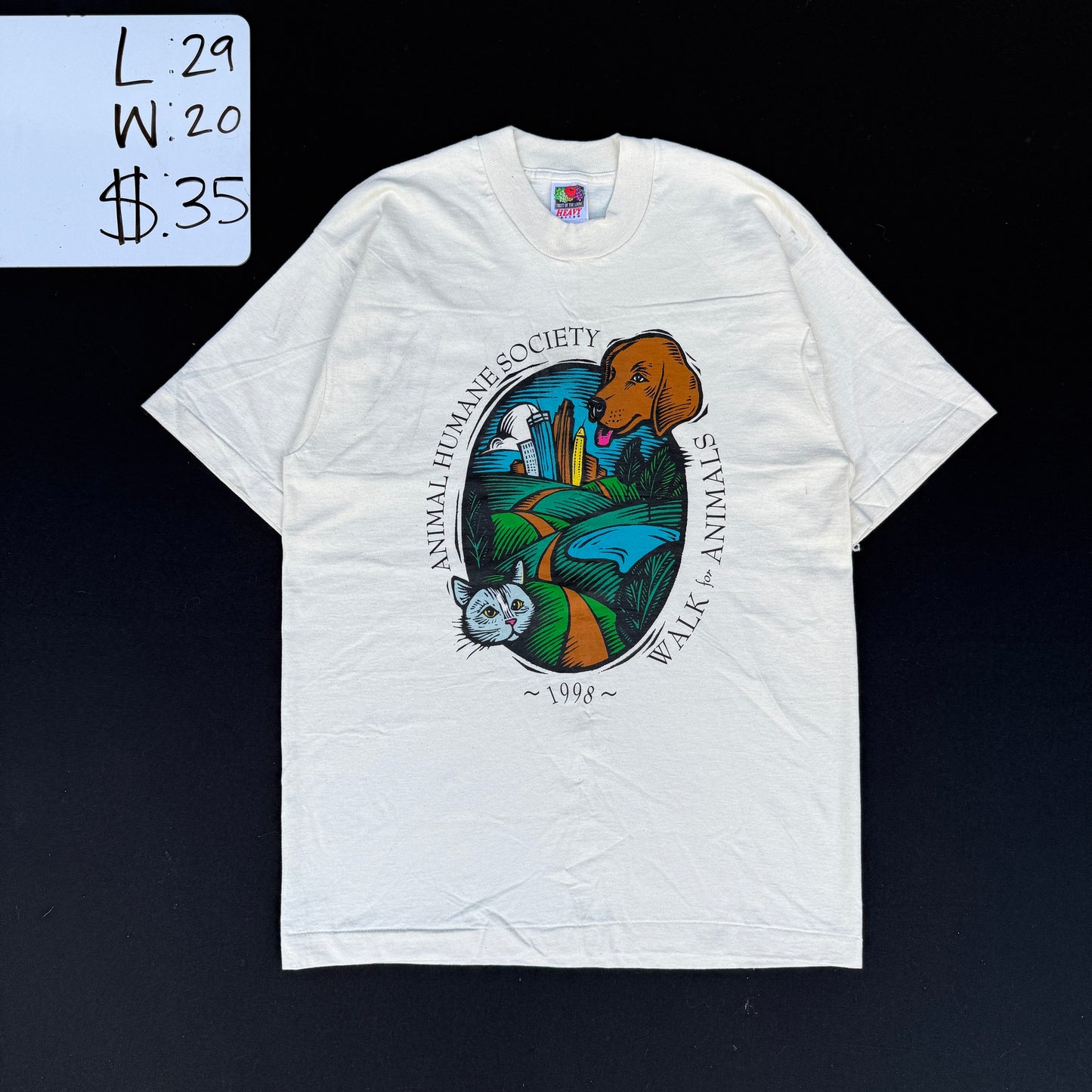 1998 Animal Humane Society Walk for Animals Graphic Tee (L)