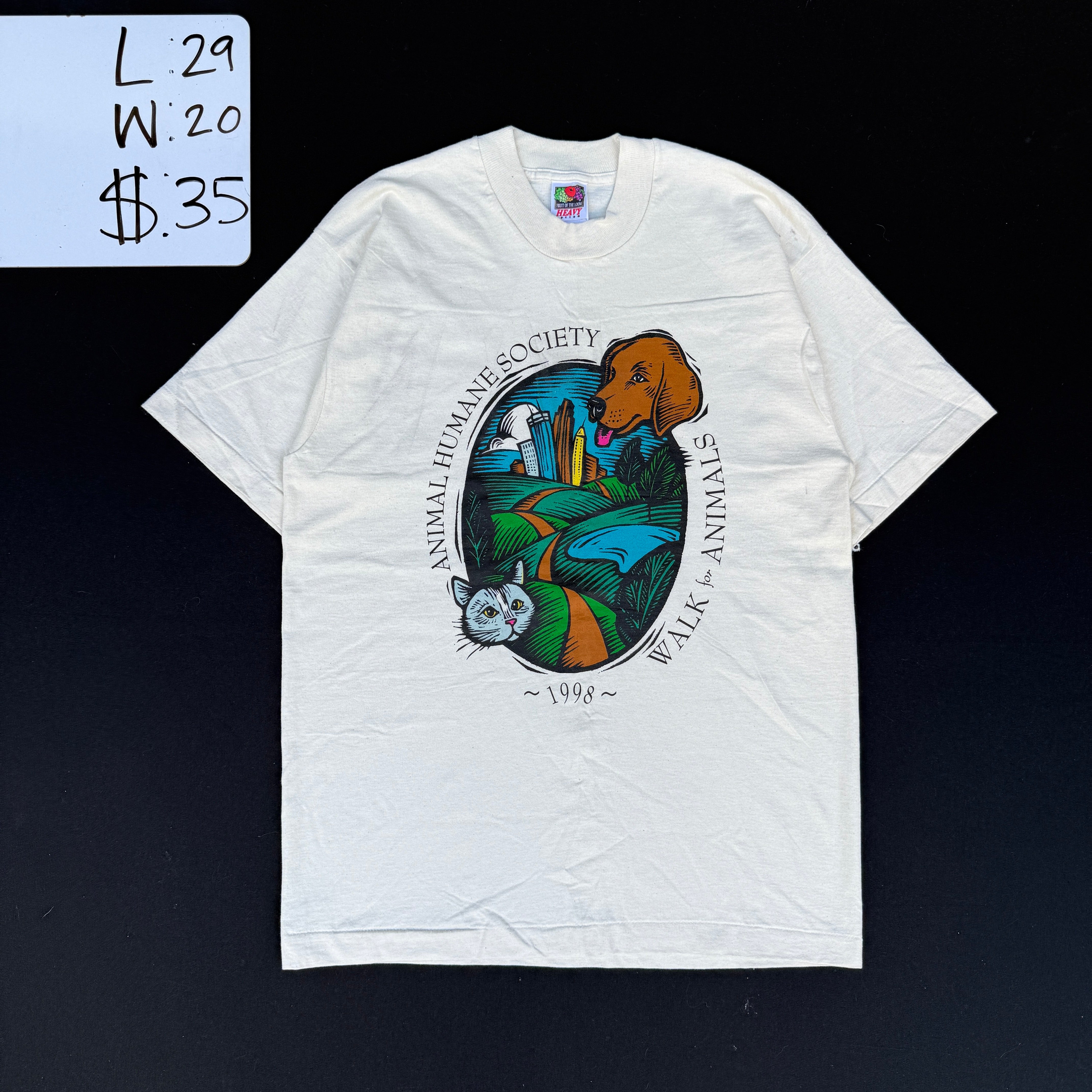1998 Animal Humane Society Walk for Animals Graphic Tee (L)