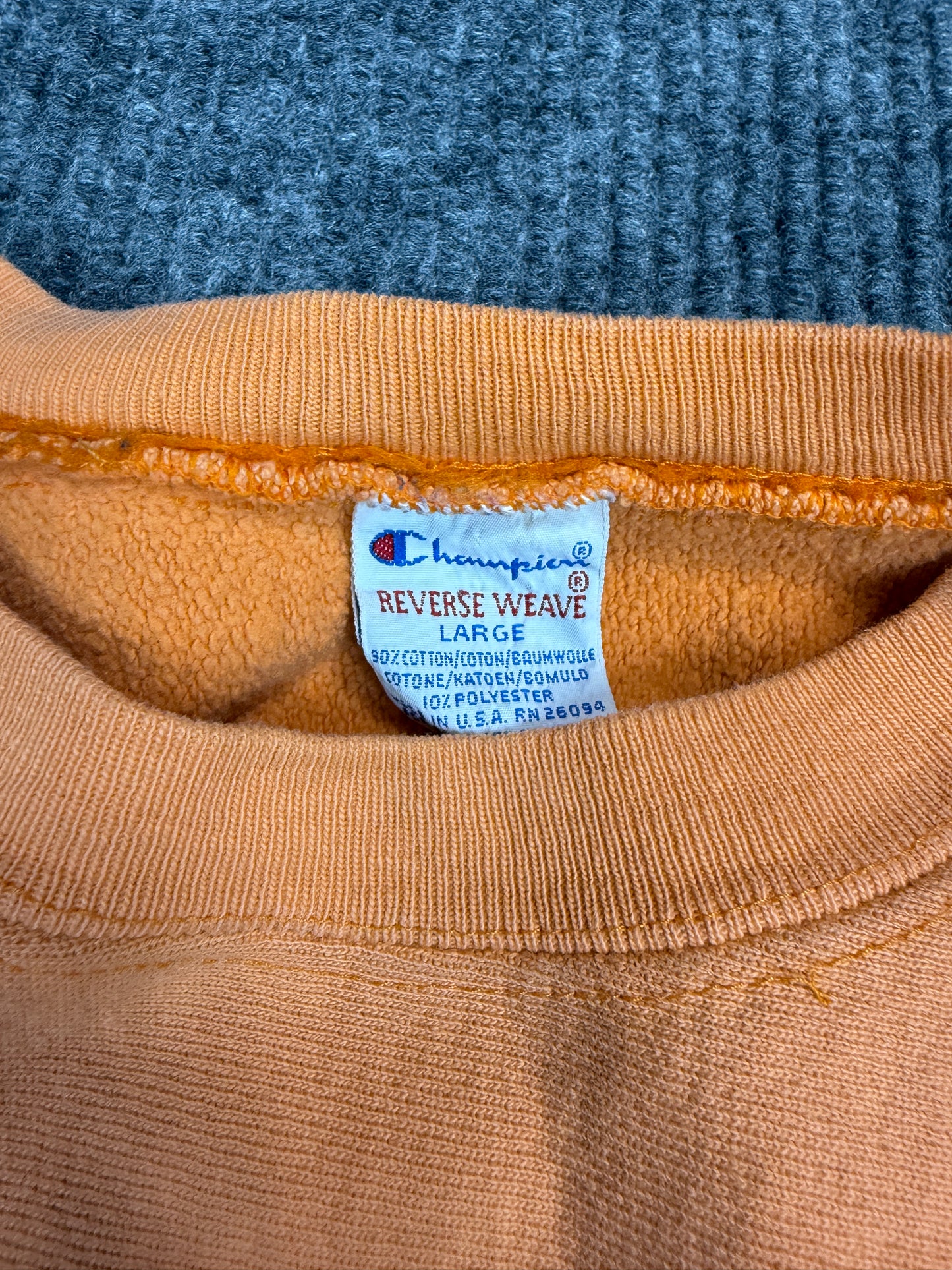1990s Champion Reverse Weave Orange Sweatshirt (L)