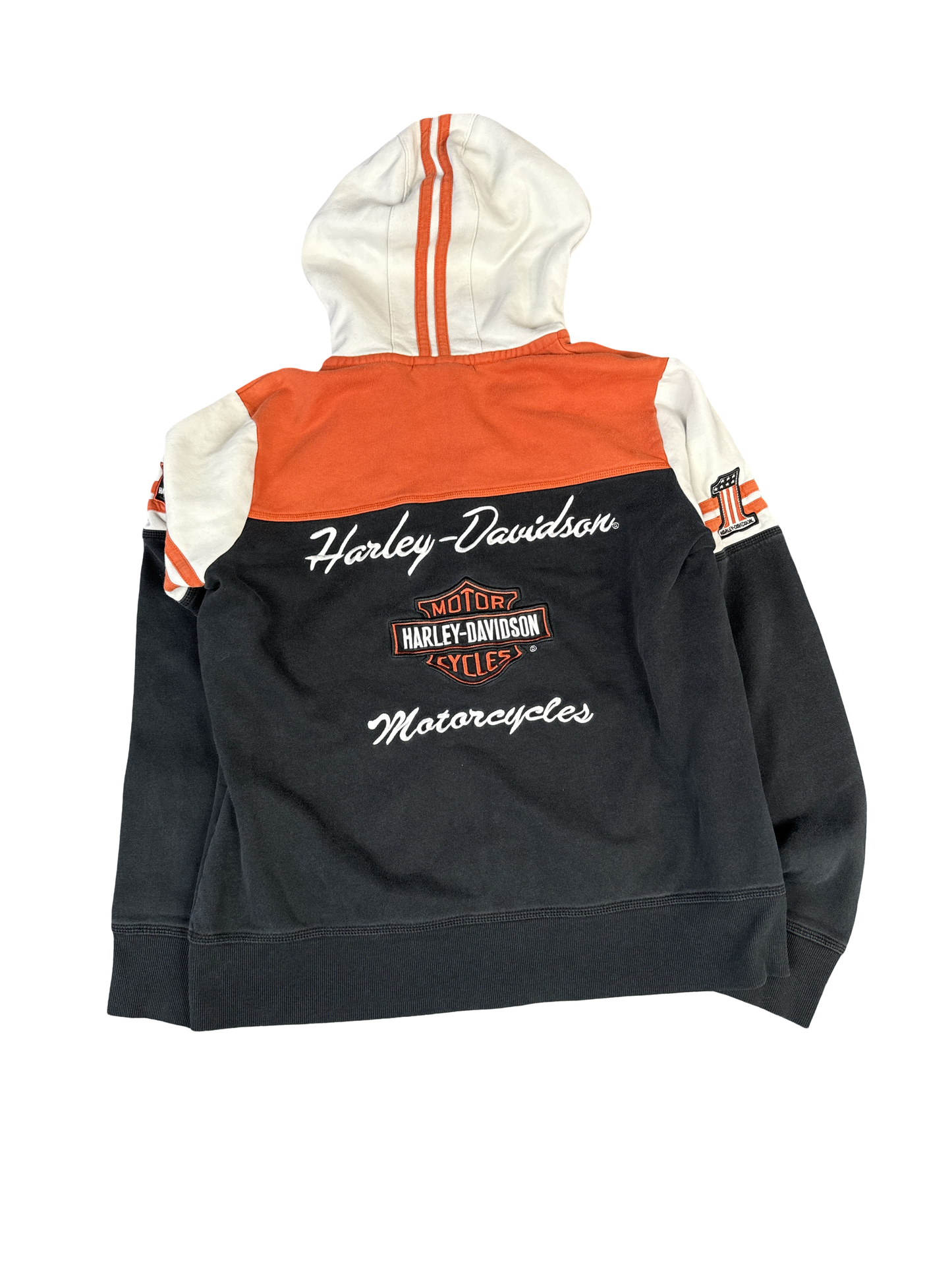 Harley-Davidson Orange & Black Hooded Zip Sweatshirt (M)