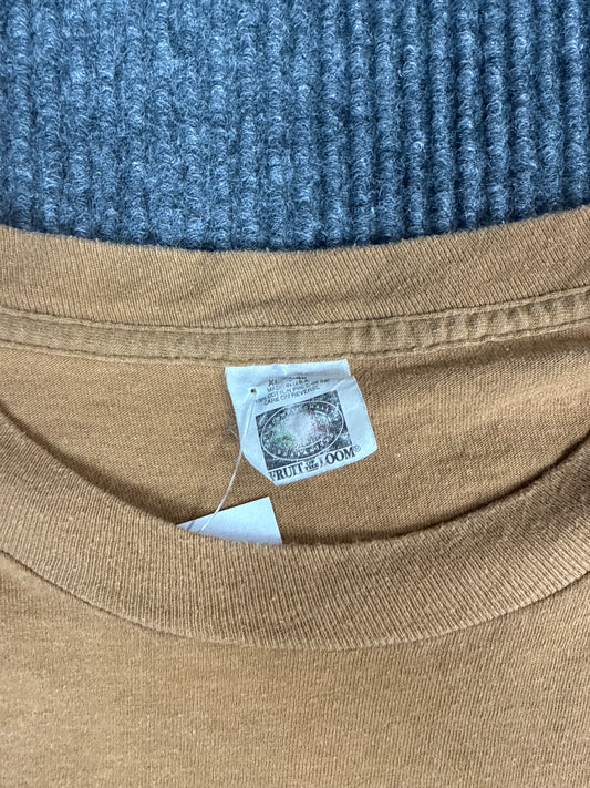 Fruit of the Loom Tan Pocket T-Shirt (XL)