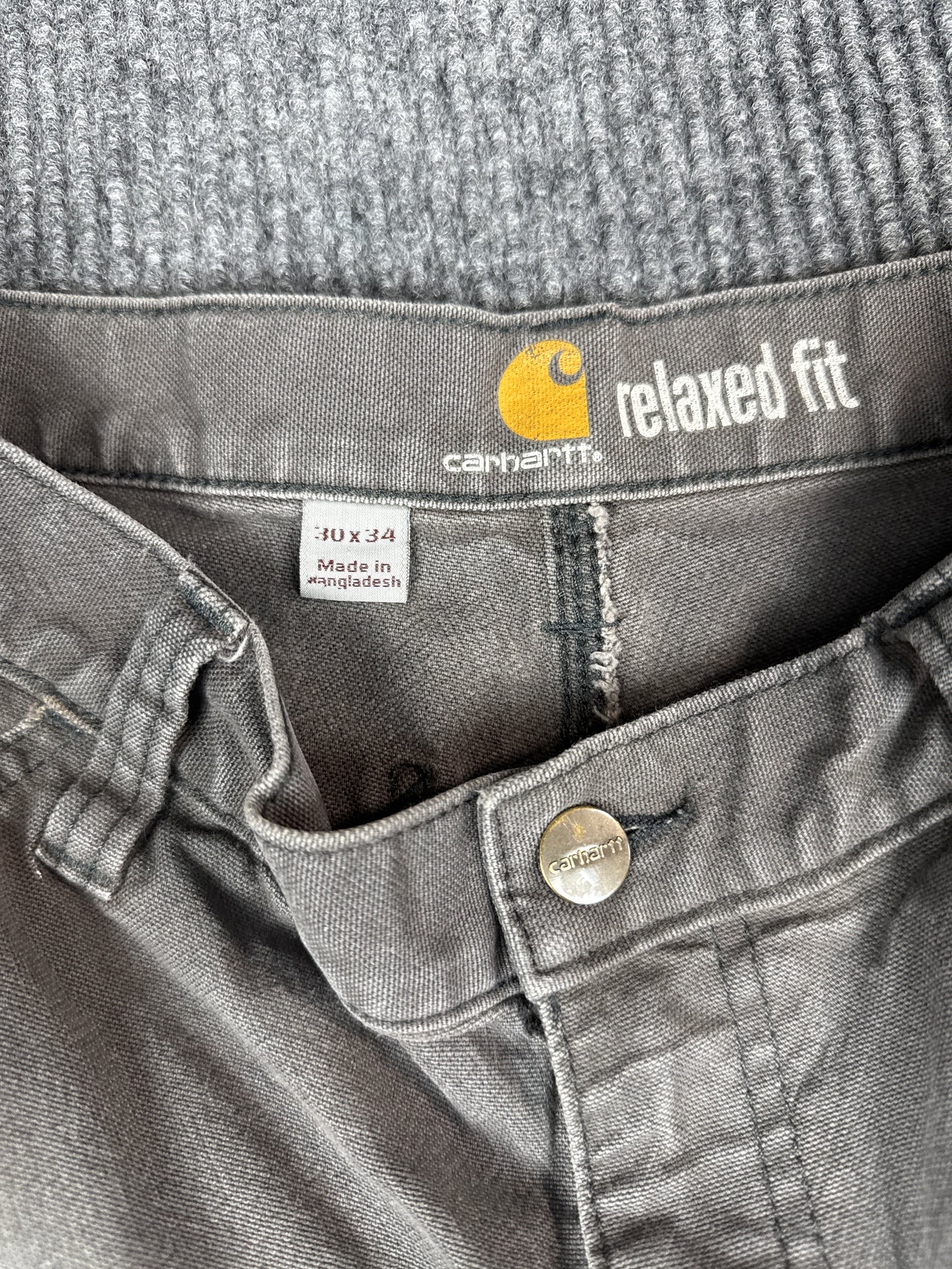 Carhartt Relaxed Fit Work Pants - Gray (W30 L34)