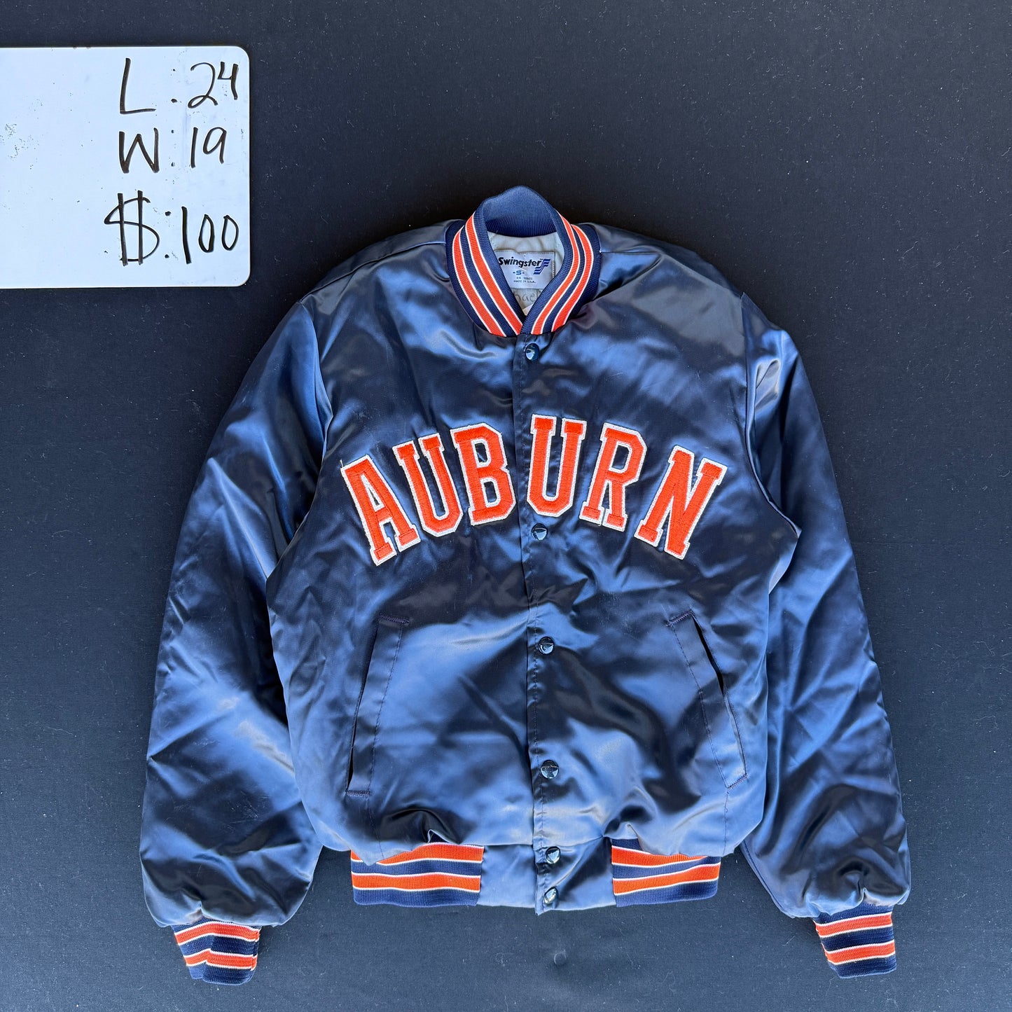 1980s Auburn Swingster Satin Varsity Jacket (S)