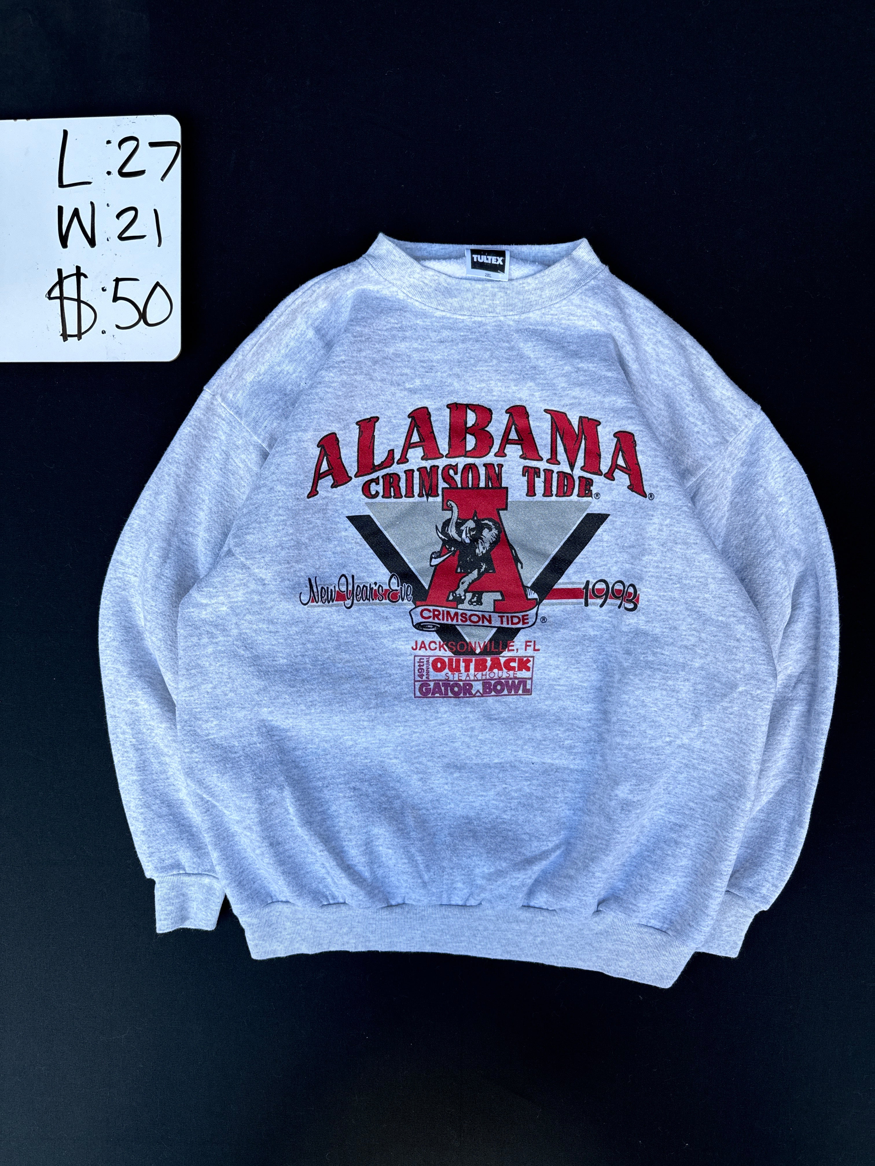 1993 Alabama Crimson Tide Outback Bowl Sweatshirt (2XL)