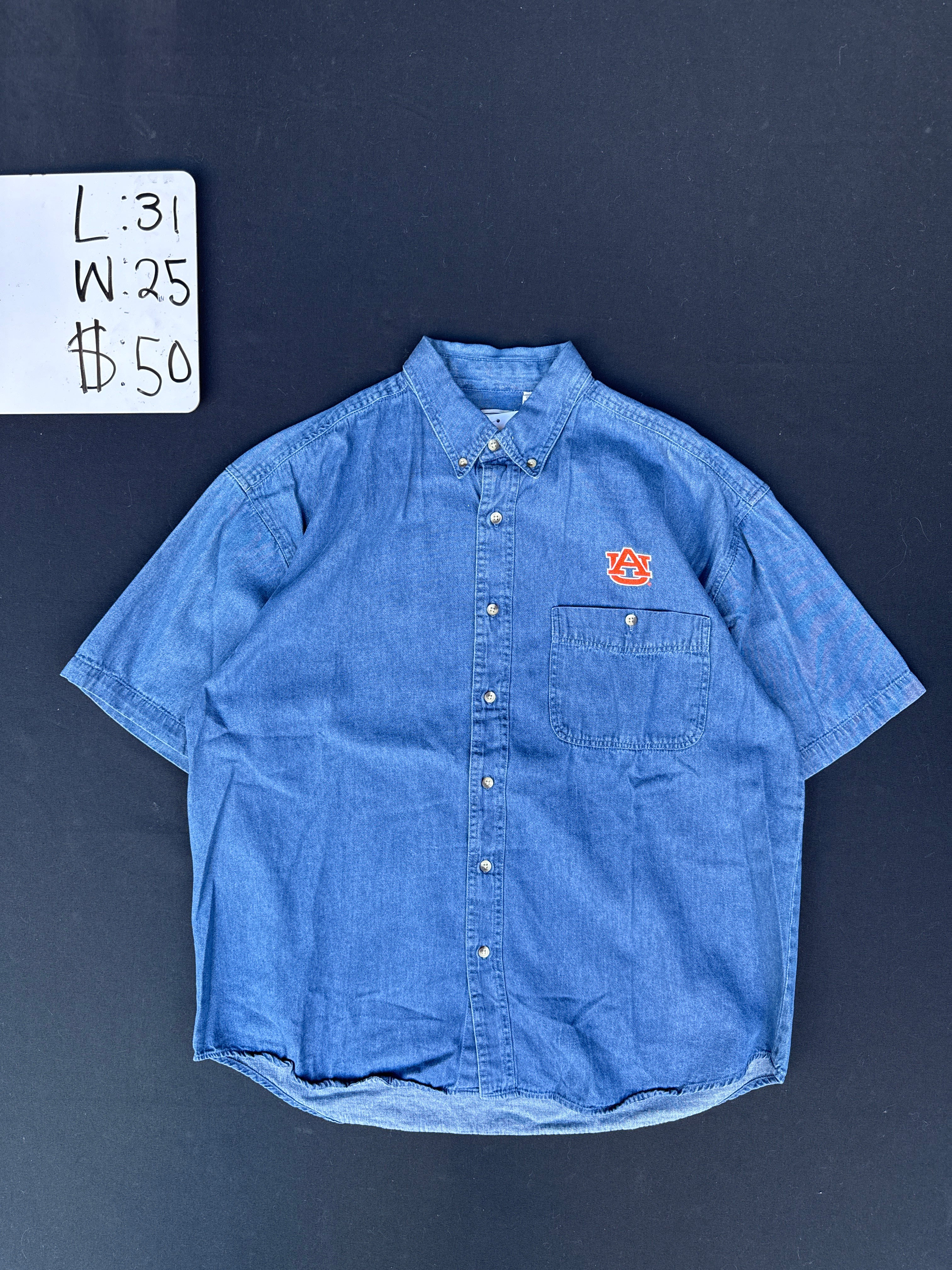Auburn The Game Denim Button-Up Shirt (XL)