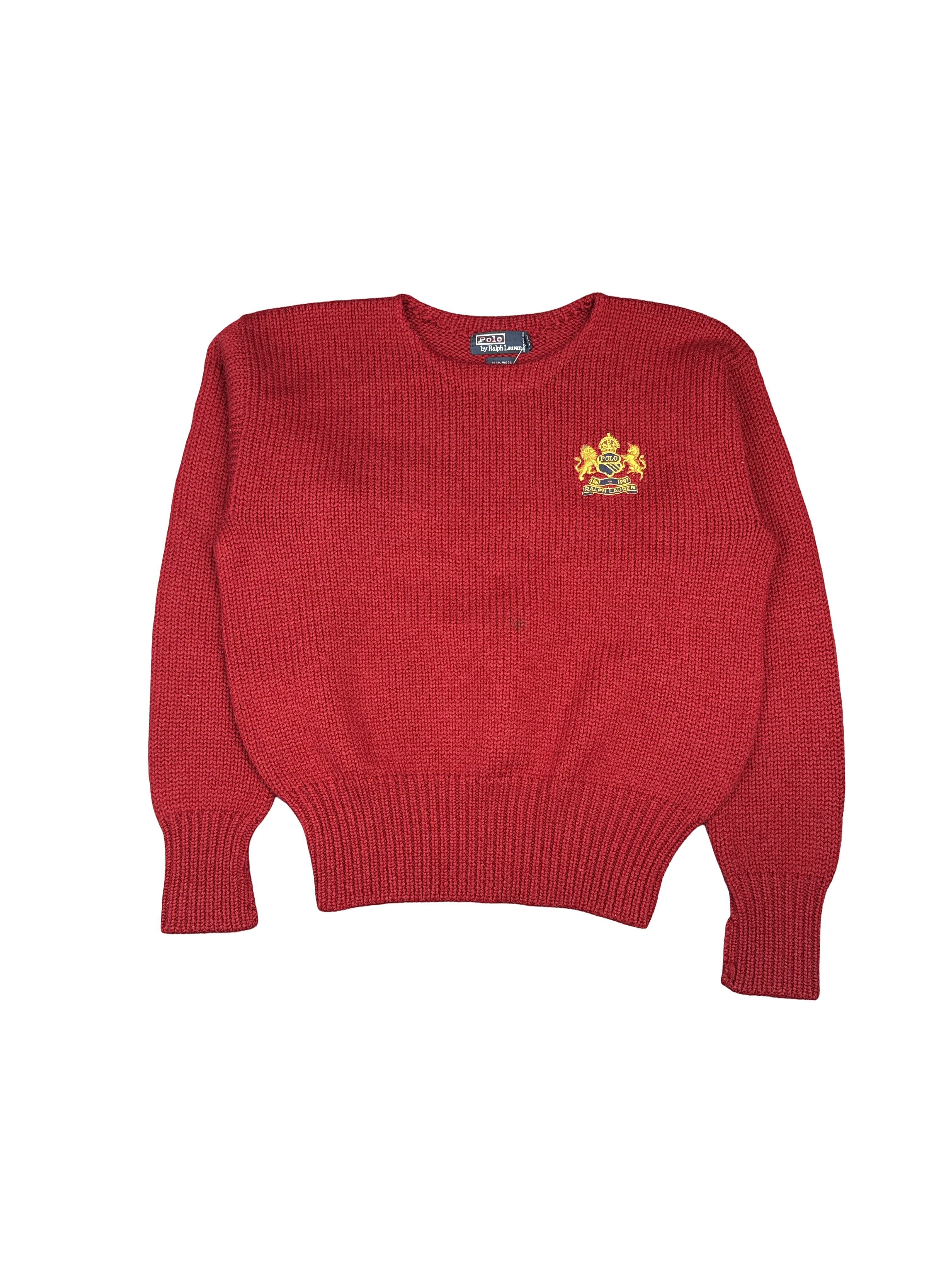 Polo Ralph Lauren Red Wool Crest Knit Sweater (L)