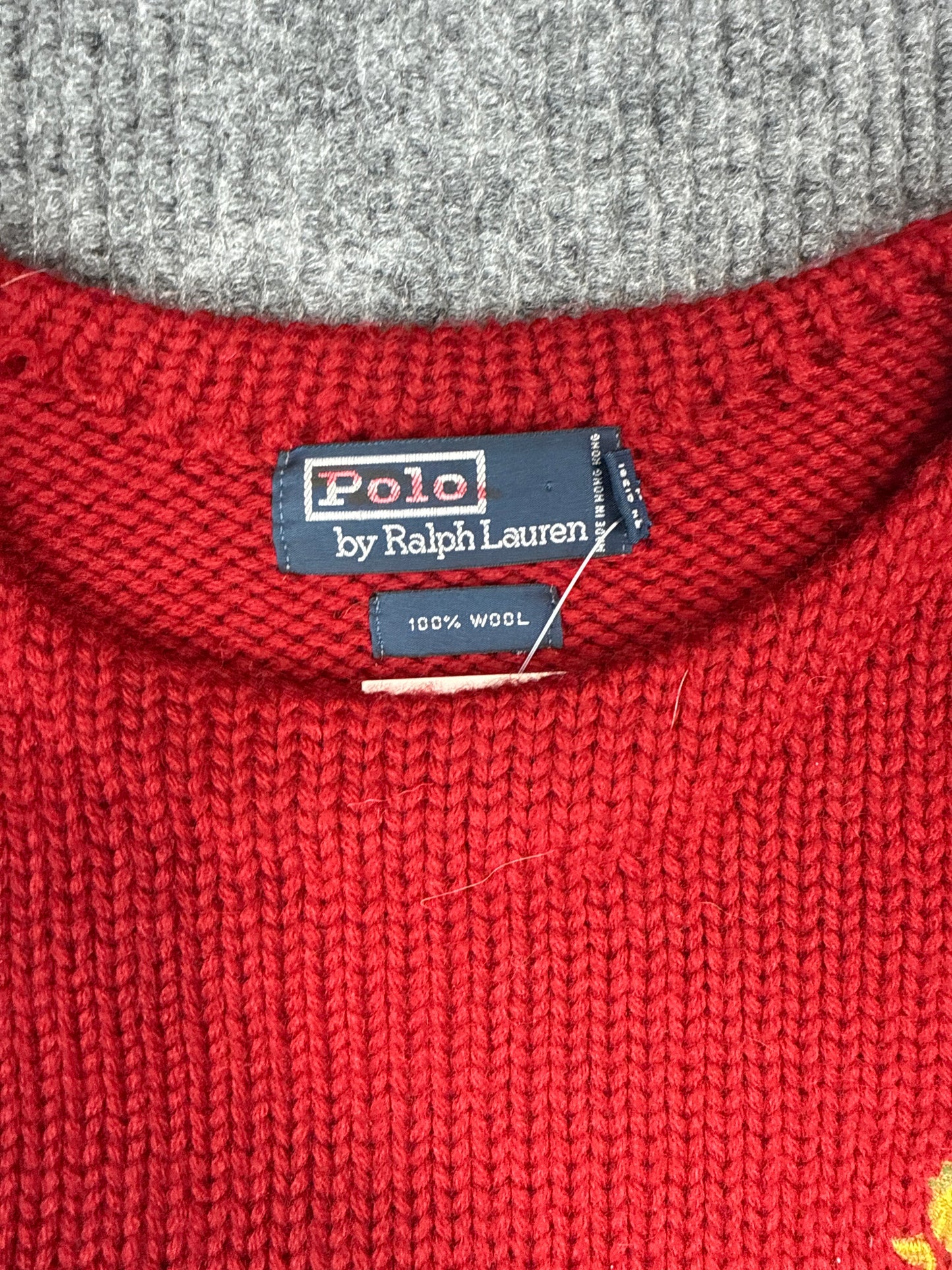 Polo Ralph Lauren Red Wool Crest Knit Sweater (L)