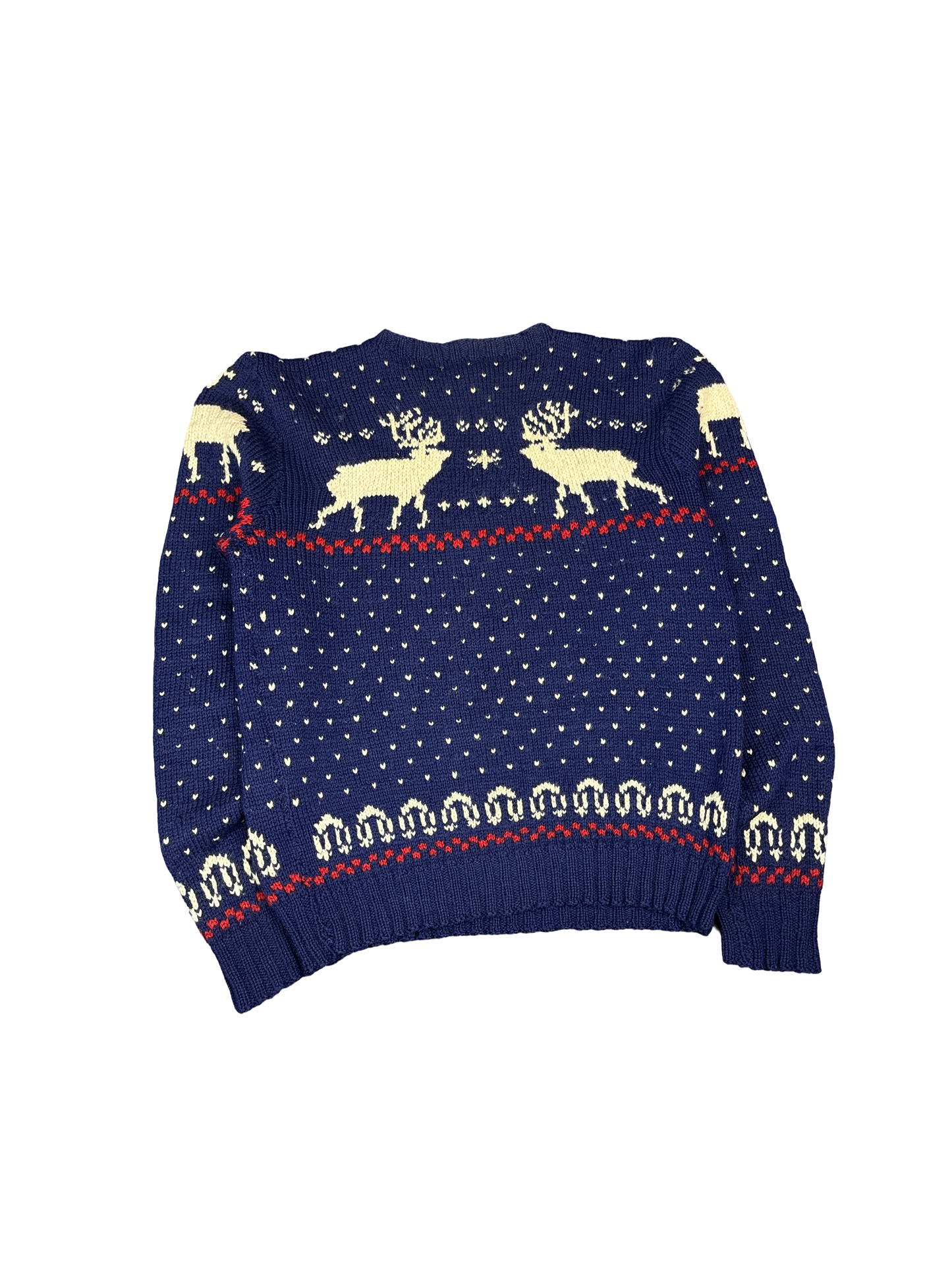 Reindeer Fair Isle Knit Pullover Sweater (M)