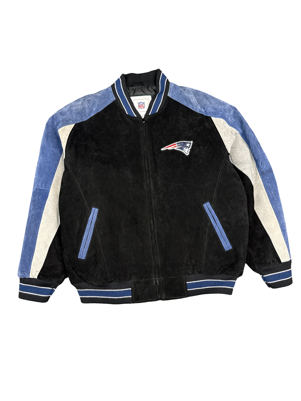 1990s NFL New England Patriots Suede Bomber Jacket (L)