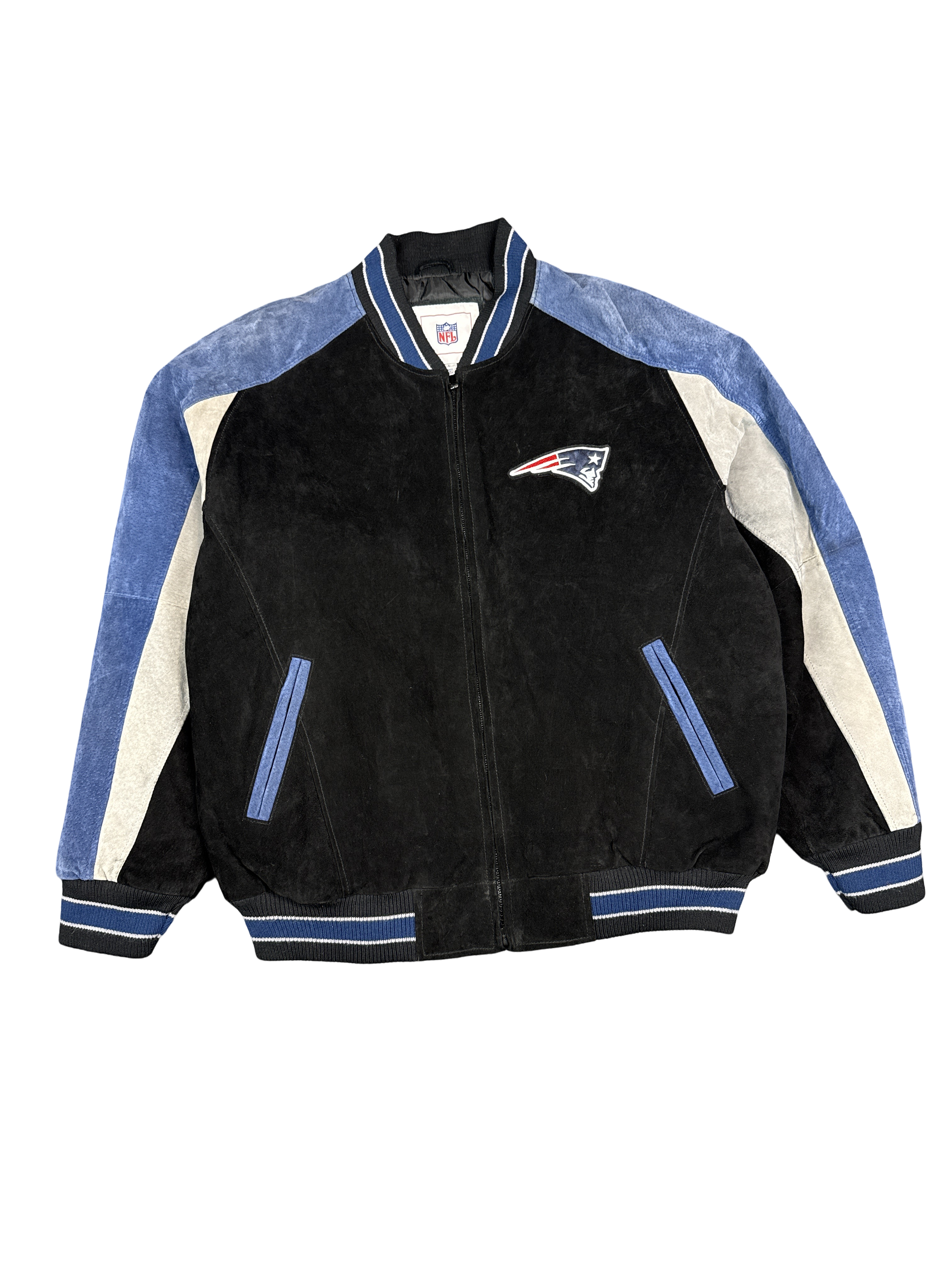 1990s NFL New England Patriots Suede Bomber Jacket (L)