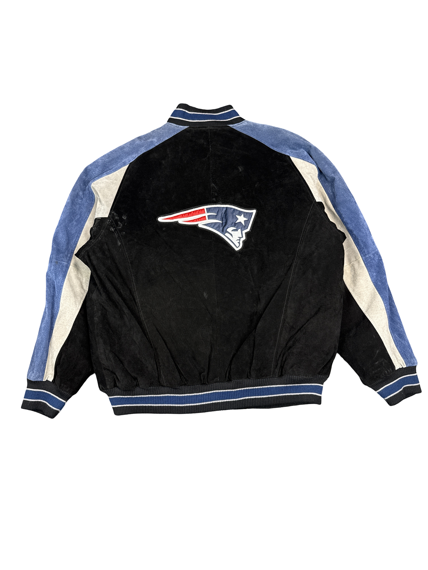 1990s NFL New England Patriots Suede Bomber Jacket (L)