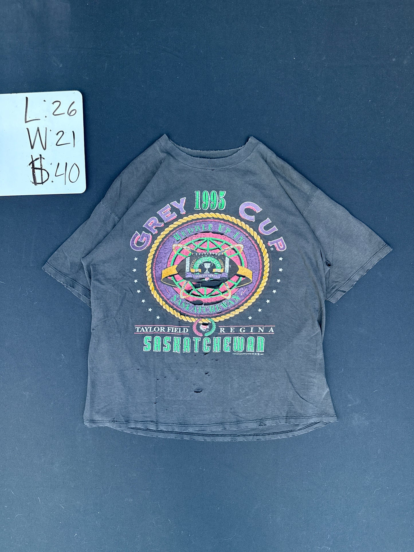 1995 Grey Cup Saskatchewan Graphic Tee (M) 4