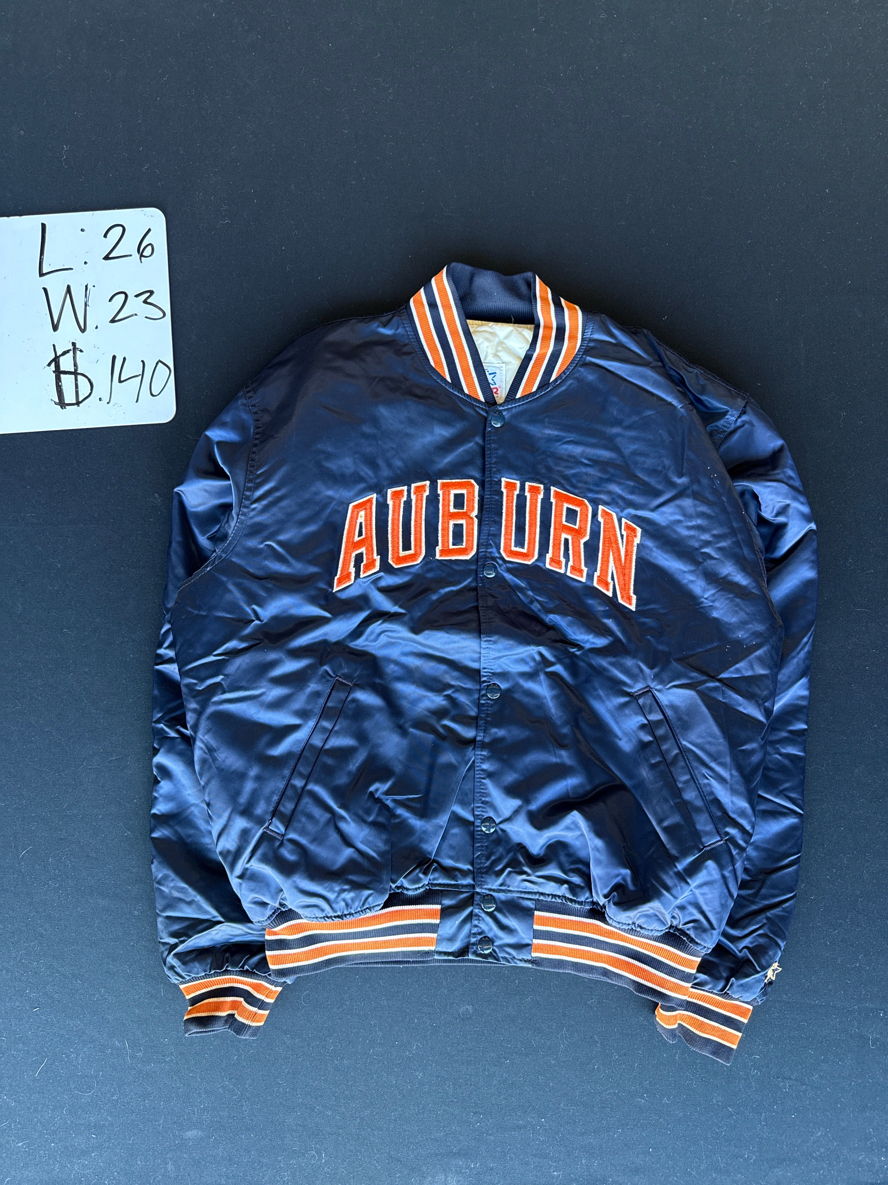 1990s Auburn Starter Satin Bomber Jacket (XL)