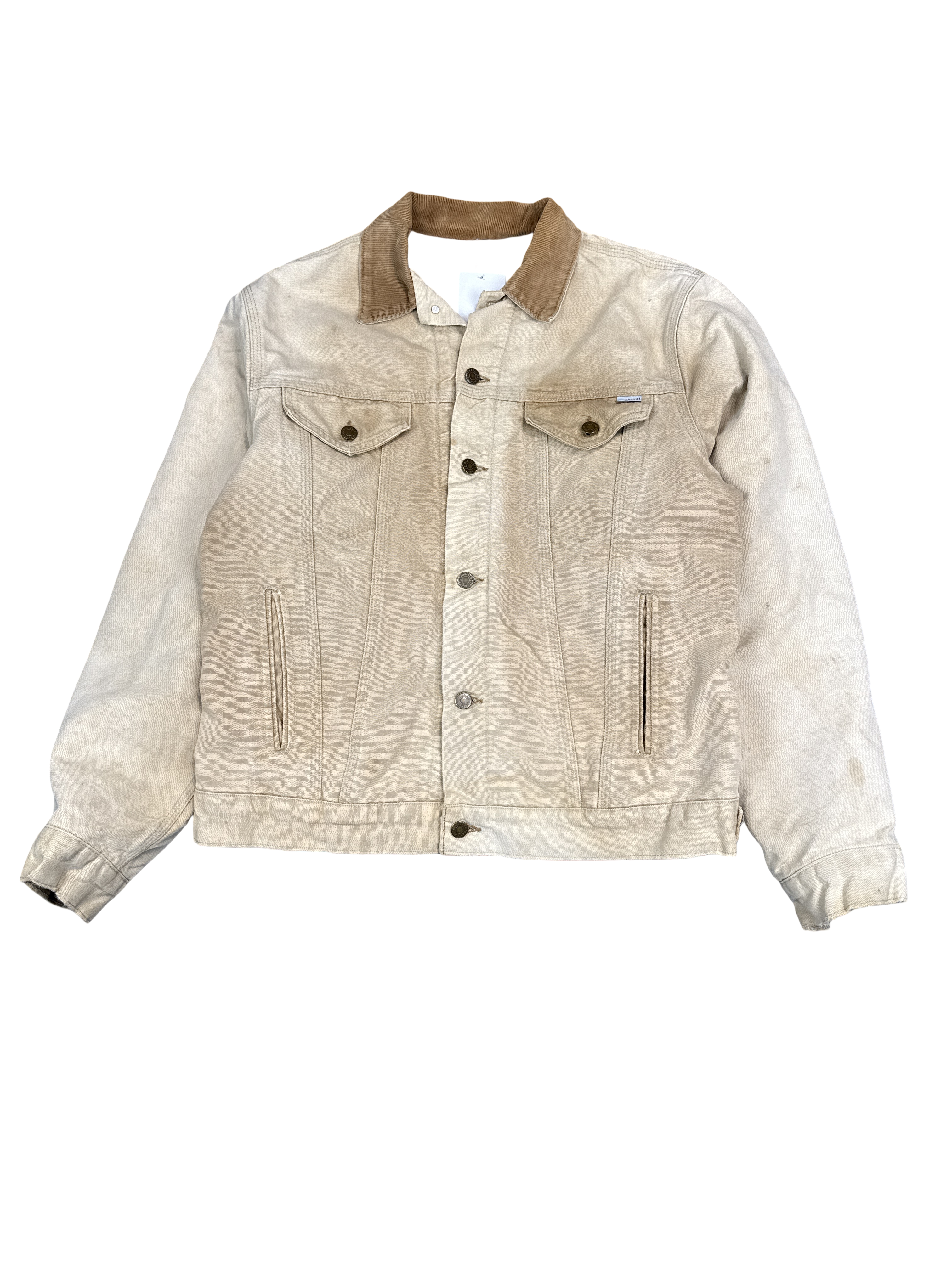 1990s Carhartt Beige Canvas Work Jacket (L)